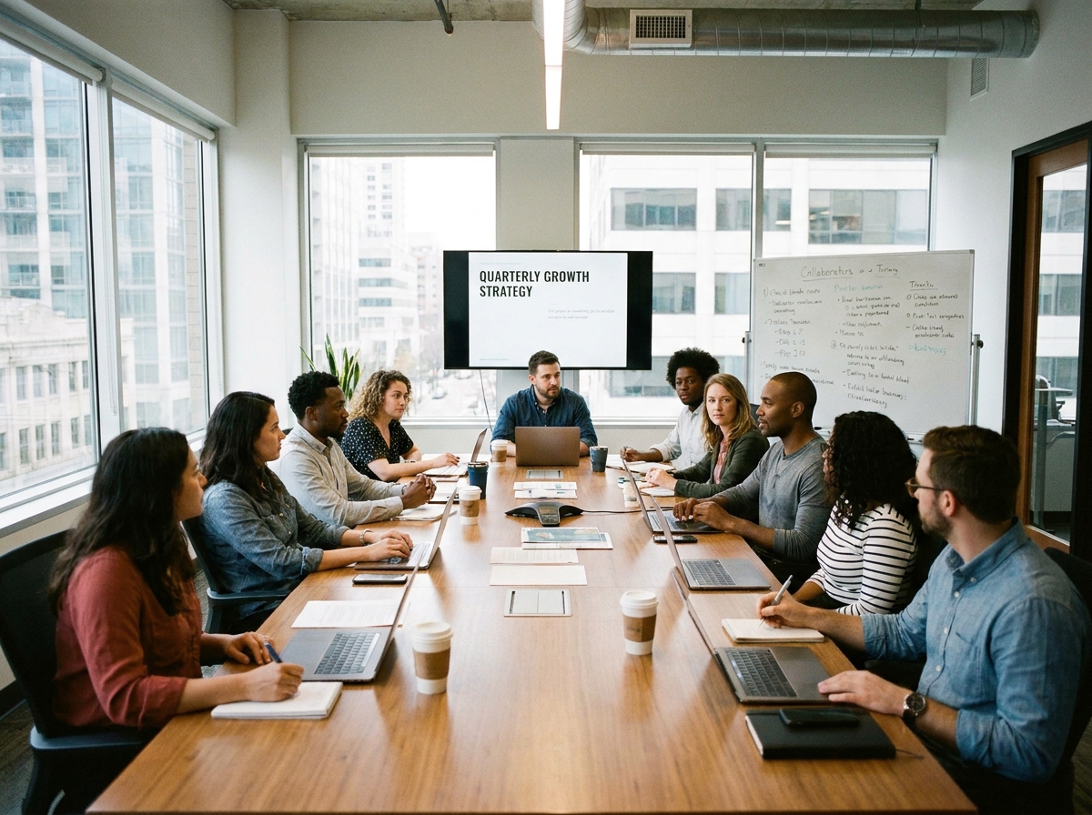 Business consultation in an office